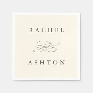 Ivory Simple Elegant Wedding Napkins Servet