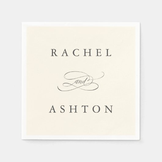 Ivory Simple Elegant Wedding Napkins Servet (Voorkant)