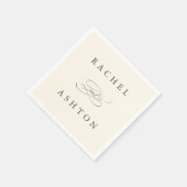 Ivory Simple Elegant Wedding Napkins Servet (Hoek)