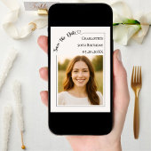 Ivory simple modern photo Birthday Save the Date