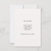 Ivory simple modern photo wedding Save the Date (Achterkant)