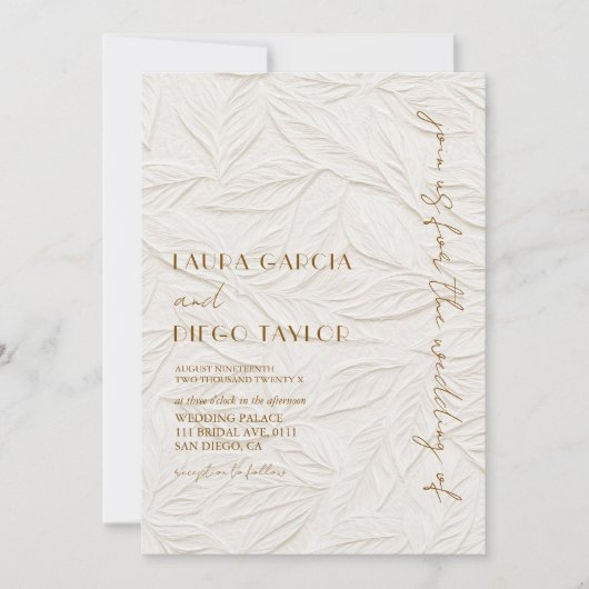 Ivory Simple Modern Wedding Kaart (Voorkant)
