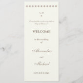 Ivory Simple Pearl Christian Wedding Program Programmakaart (Voorkant)