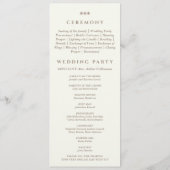 Ivory Simple Pearl Christian Wedding Program Programmakaart (Achterkant)