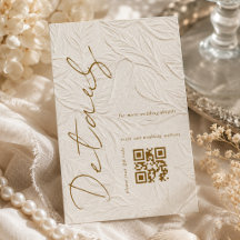 Ivory Simple QR-code Huwelijksdetails 