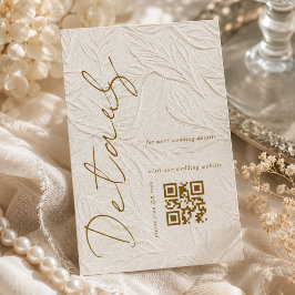 Ivory Simple QR-code Huwelijksdetails  Informatiekaartje