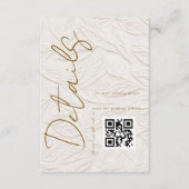 Ivory Simple QR-code Huwelijksdetails Informatiekaartje (Voorkant)