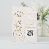 Ivory Simple QR code Wedding Details  Informatiekaartje (Staand voorkant)