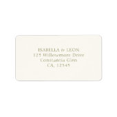 Ivory | Simple Wedding Address Etiket (Voorkant)