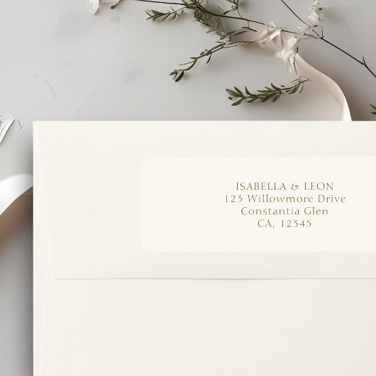 Ivory | Simple Wedding Return Address Etiket