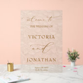 Ivory Simple Wedding Welkom Acryl Bord (Huwelijk)