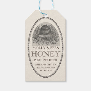 Ivory Skep Honey Label met fancy grens Cadeaulabel