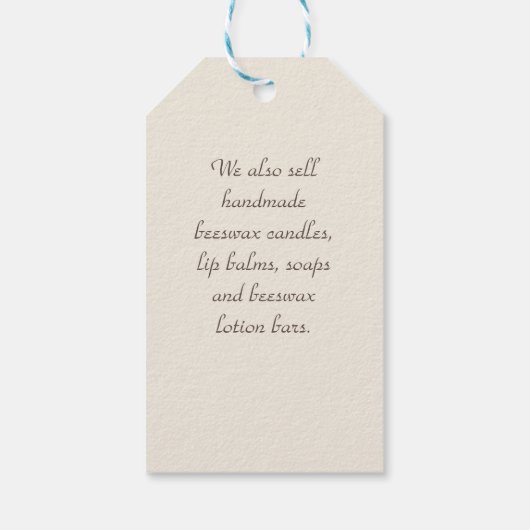 Ivory Skep Honey Label met fancy grens Cadeaulabel (Achterkant)