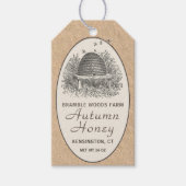 Ivory Skep Honey Label met faux kraft border Cadeaulabel (Voorkant)