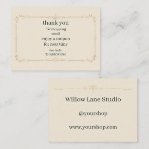 Ivory Small Business Coupon Code Insteekkaart Informatiekaartje