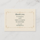 Ivory Small Business Coupon Code Insteekkaart Informatiekaartje (Voorkant)