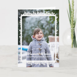 Ivory Snowflake Lijst Holiday Foto Feestdagen Kaart