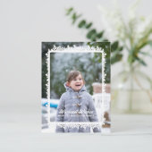 Ivory Snowflake Lijst Holiday Foto Feestdagenkaart (Staand voorkant)