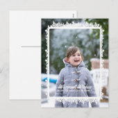 Ivory Snowflake Lijst Holiday Foto Feestdagenkaart (Voorkant / Achterkant)