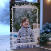 Ivory Snowflake Lijst Holiday Foto Feestdagenkaart