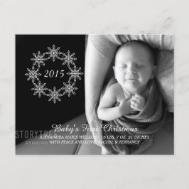 Ivory Snowflake Wreath Holiday Foto Briefkaart