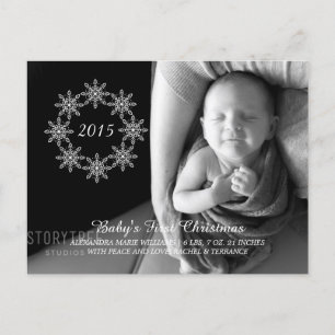 Ivory Snowflake Wreath Holiday Foto Briefkaart