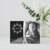 Ivory Snowflake Wreath Holiday Foto Briefkaart (Staand voorkant)