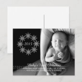 Ivory Snowflake Wreath Holiday Foto Briefkaart (Voorkant / Achterkant)