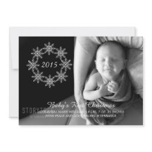 Ivory Snowflake Wreath Holiday Foto Flat Kaart