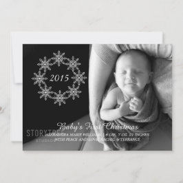 Ivory Snowflake Wreath Holiday Foto Flat Kaart