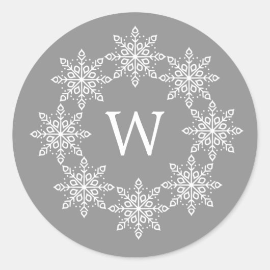 Ivory Snowflake Wreath Holiday Stickers (Voorkant)