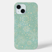Ivory Snowflakes op Mint Kerstmis Case-Mate iPhone Case (Achterkant)