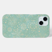Ivory Snowflakes op Mint Kerstmis Case-Mate iPhone Case (Achterkant (horizontaal))