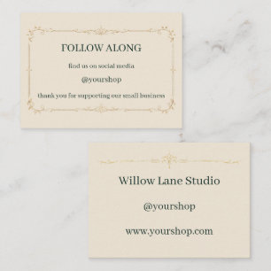 Ivory Social Media Follow Card Informatiekaartje