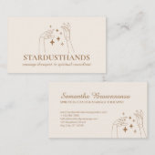 Ivory Spirituele sterren Hands Therapy Body Massag Visitekaartje (Voorkant / Achterkant)
