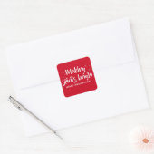 Ivory Starry Making Spirits Bright Holiday Vierkante Sticker (Envelop)