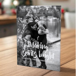 Ivory Starry Making Spirits Bright Vakantie Foto Feestdagenkaart