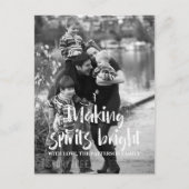 Ivory Starry Making Spirits Bright Vakantie Foto Feestdagenkaart (Voorkant)