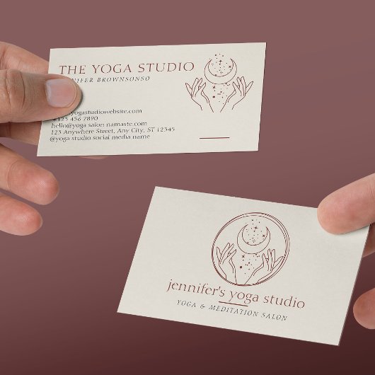 Ivory Stars Energy Healing Hands Moon Spiritueel Visitekaartje