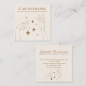Ivory Stars Healing Energy Hands Therapy Massage Vierkante Visitekaartje (Voorkant / Achterkant)