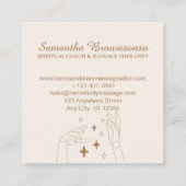 Ivory Stars Healing Energy Hands Therapy Massage Vierkante Visitekaartje (Achterkant)
