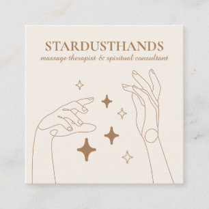Ivory Stars Healing Energy Hands Therapy Massage Vierkante Visitekaartje