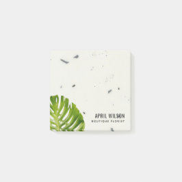 IVORY STONE WATERVERF GREEN MONSTERA LEAF FOLIAGE POST-IT® NOTES