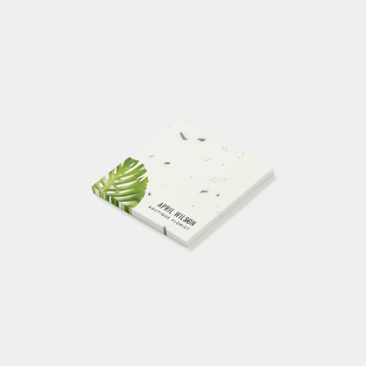 IVORY STONE WATERVERF GREEN MONSTERA LEAF FOLIAGE POST-IT® NOTES (Schuin)