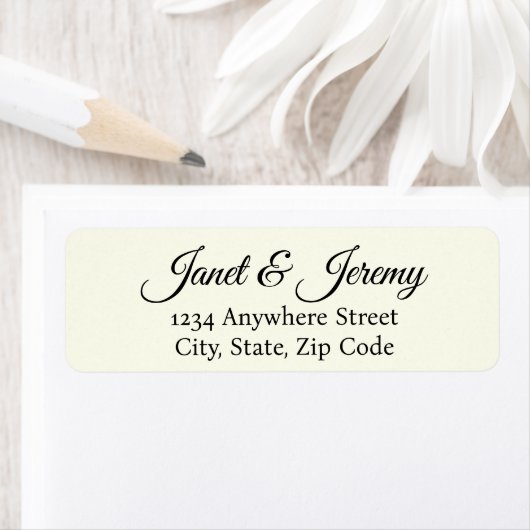 Ivory Stylized Names Wedding Address Etiket (Insitu)