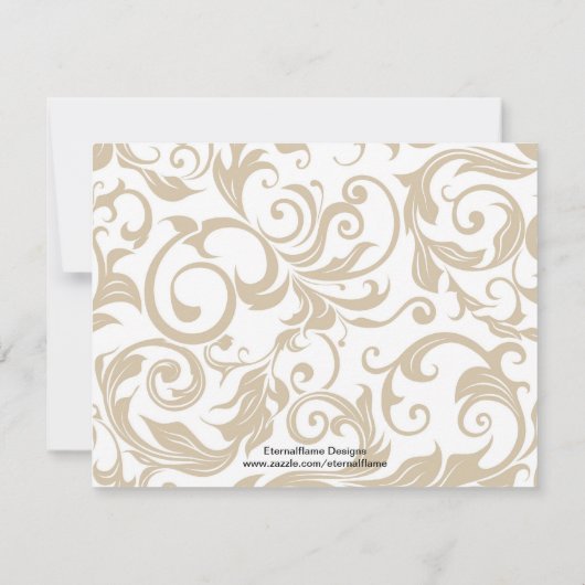 Ivory Swirl-repetitie Inwendige Kaart met Paars (Achterkant)