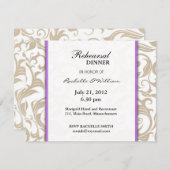 Ivory Swirl-repetitie Inwendige Kaart met Paars (Voorkant / Achterkant)