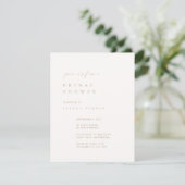 Ivory & Tan Minimalist Bridal Shower Kaart (Staand voorkant)