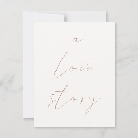 Ivory & Tan Minimalist Bridal Shower Kaart (Achterkant)