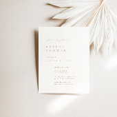Ivory & Tan Minimalist Bridal Shower Kaart